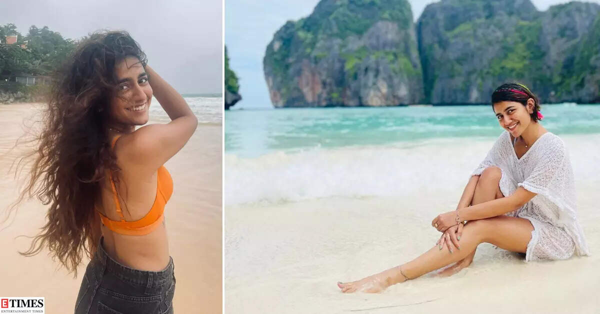 `Wink girl` Priya Prakash Varrier turns mermaid in a blue bikini, vacays in style in Thailand