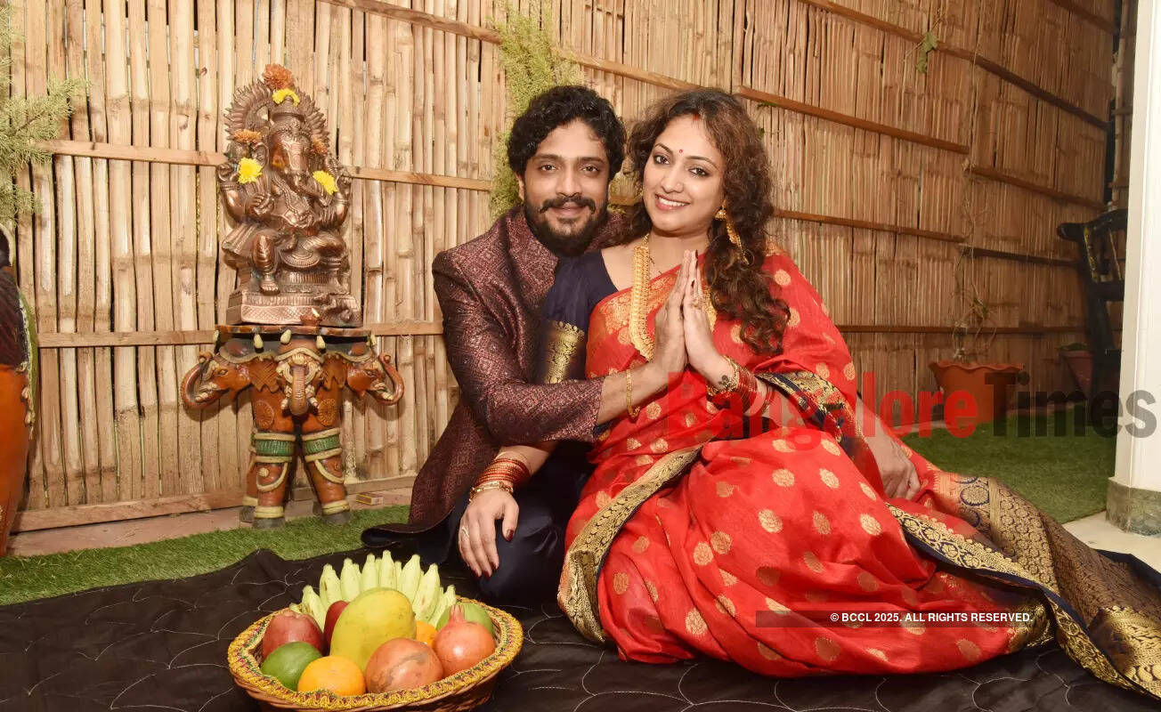 Vasishta Simha and Hariprriya celebrate first Yugadi as a couple
