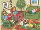 Optical Illusion: Spot the word BOOK in this family scene